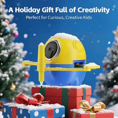 Drawing Robot for Kids with Camera Recognition, Interactive Educational Drawing Machine with 150 Cards, Montessori Painting Learning Toys for Ages 3+, Birthday for Boys Girls (Yellow) in Kuwait