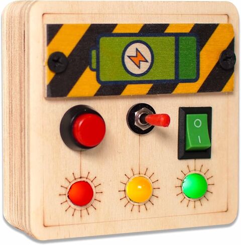 ألعاب Mini Switch Montessori Busy Board ، لعبة السفر الحسية مع مصابيح LED ومفاتيح ، لوحة النشاط التعليمي للأطفال الصغار والأطفال من 1 إلى 4 سنوات ، البيج ، البيج in Kuwait