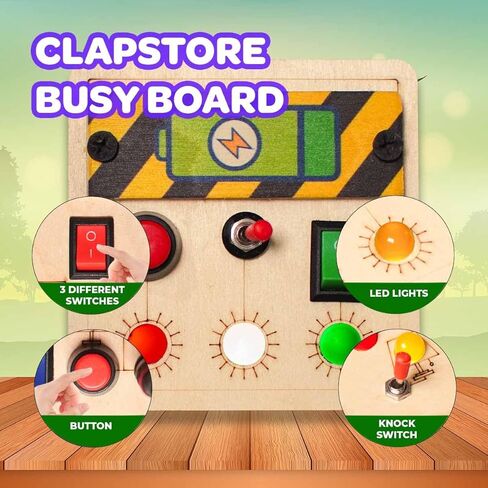 ألعاب Mini Switch Montessori Busy Board ، لعبة السفر الحسية مع مصابيح LED ومفاتيح ، لوحة النشاط التعليمي للأطفال الصغار والأطفال من 1 إلى 4 سنوات ، البيج ، البيج in Kuwait