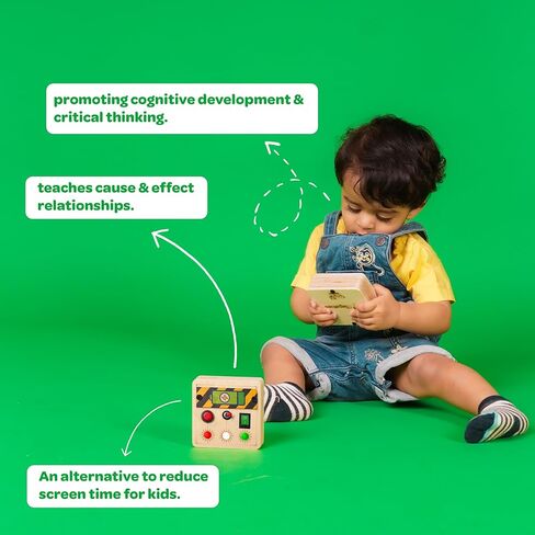 ألعاب Mini Switch Montessori Busy Board ، لعبة السفر الحسية مع مصابيح LED ومفاتيح ، لوحة النشاط التعليمي للأطفال الصغار والأطفال من 1 إلى 4 سنوات ، البيج ، البيج in Kuwait