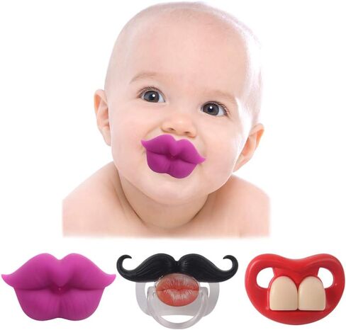 Funny Pacifiers for Babies, Newborn Pacifier 0-6-12-18 Months, Infants Pacifiers for 0-6 Months, Toddlers Mustache Pacifier, Baby Gift Pacifiers for Boys and Girls in Saudi Arabia