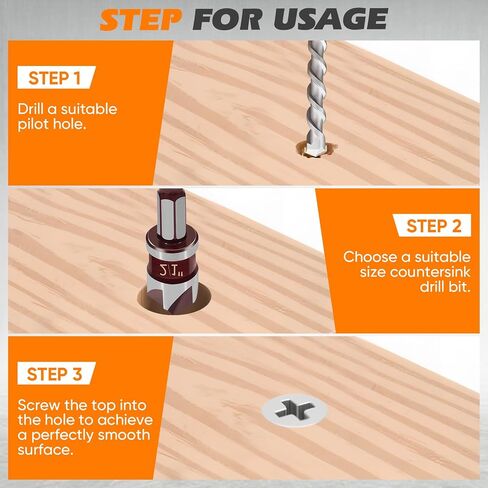 5PCS Countersink Drill Bit Set, 82 Degree Premium HSS Counter Sink Drill Bit, Size 1/4"-3/4" Quick-Change Hex Shank for Wood, Plastic, Soft Metal, Premium Drill Bits for Professionals, DIY in Saudi Arabia