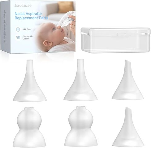 نصائح استبدال Asporator Nasal 6pcs ، السيليكون من فئة الطعام ، وأجزاء استبدال مصاصة أنف الأطفال فائقة النعومة متوافقة مع Grownsy ، و Watolt ، و Littletora ، و Hevalue ، و Cocobela ، و X-Bosak in Kuwait