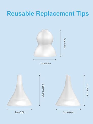 نصائح استبدال Asporator Nasal 6pcs ، السيليكون من فئة الطعام ، وأجزاء استبدال مصاصة أنف الأطفال فائقة النعومة متوافقة مع Grownsy ، و Watolt ، و Littletora ، و Hevalue ، و Cocobela ، و X-Bosak in Kuwait