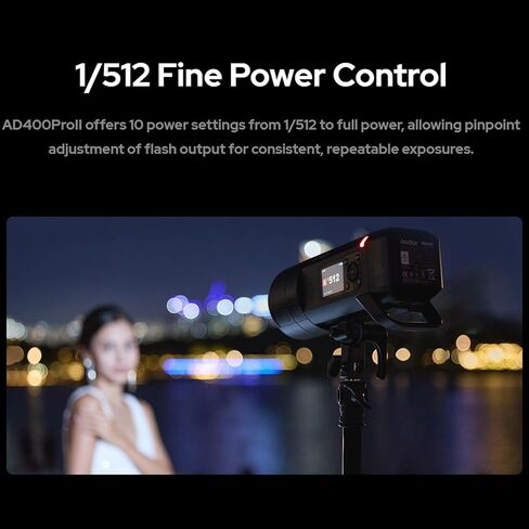 Godox AD400 Pro II AD400Pro II 400Ws Flash, GN72, 30W Bi-Color Modeling Lamp, 460 Full Power Flash, 0.01-1s Recycle Time, 1/8000 HSS, Freeze Mode, Strobe Light for Canon, Sony, Nikon, Fuji etc in Saudi Arabia