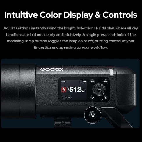 Godox AD400 Pro II AD400Pro II 400Ws Flash, GN72, 30W Bi-Color Modeling Lamp, 460 Full Power Flash, 0.01-1s Recycle Time, 1/8000 HSS, Freeze Mode, Strobe Light for Canon, Sony, Nikon, Fuji etc in Saudi Arabia