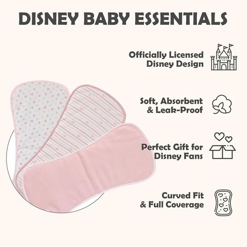 Disney Baby Burp Cloths 3 عبوات-Mickey Mouse Minnie Mouse & Winnie the Pooh Soft Absorbent 20 "x 10" in Saudi Arabia