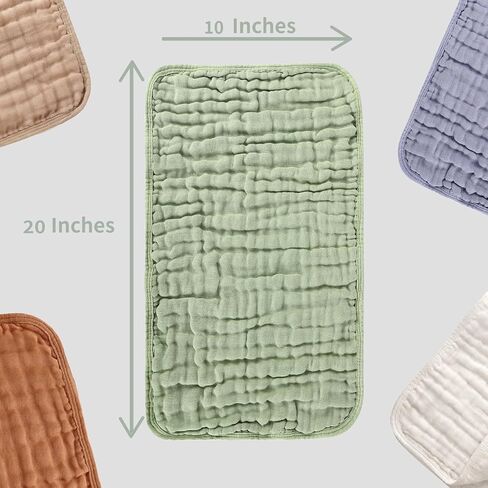 Muslin Burp Cloths Sets Newborn Baby Boy Essentials Must Haves 100% Cotton 10 Pack 22" X 10",6-Layer Baby Bibs & Burp Cloths for Baby Drool and Messes - Soft, Safe & Gentle for Boys & Girls Multi in Saudi Arabia