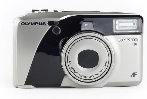 Olympus Superzoom 115 35mm Point & Shoot Film Camera-عدسة تكبير مضغوطة ، ضبط تلقائي للصورة ، فلاش مدمج-كاميرا تمثيلية عتيقة لفيلم 35 مم (متجدد) in Saudi Arabia