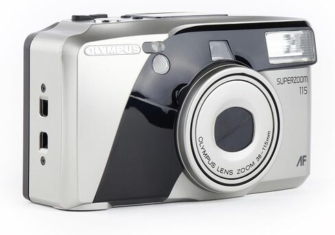 Olympus Superzoom 115 35mm Point & Shoot Film Camera-عدسة تكبير مضغوطة ، ضبط تلقائي للصورة ، فلاش مدمج-كاميرا تمثيلية عتيقة لفيلم 35 مم (متجدد) in Saudi Arabia