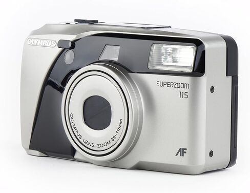 Olympus Superzoom 115 35mm Point & Shoot Film Camera-عدسة تكبير مضغوطة ، ضبط تلقائي للصورة ، فلاش مدمج-كاميرا تمثيلية عتيقة لفيلم 35 مم (متجدد) in Saudi Arabia