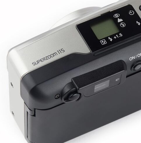 Olympus Superzoom 115 35mm Point & Shoot Film Camera-عدسة تكبير مضغوطة ، ضبط تلقائي للصورة ، فلاش مدمج-كاميرا تمثيلية عتيقة لفيلم 35 مم (متجدد) in Saudi Arabia