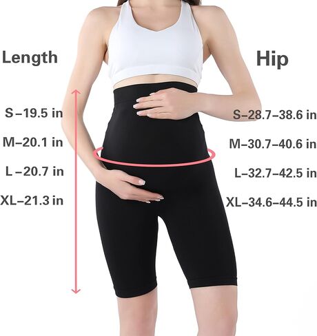 Women Maternity Shorts Pregnant Seamless Biker Shorts Over The Belly Pregnancy Yoga Active Athletic Workout Shorts in Saudi Arabia