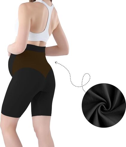 Women Maternity Shorts Pregnant Seamless Biker Shorts Over The Belly Pregnancy Yoga Active Athletic Workout Shorts in Saudi Arabia