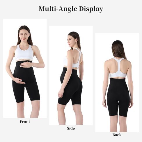 Women Maternity Shorts Pregnant Seamless Biker Shorts Over The Belly Pregnancy Yoga Active Athletic Workout Shorts in Saudi Arabia