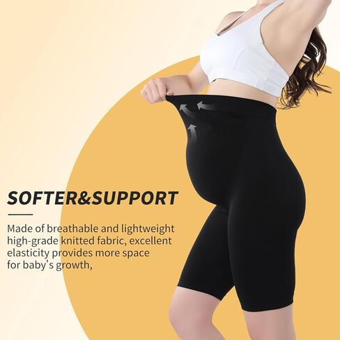 Women Maternity Shorts Pregnant Seamless Biker Shorts Over The Belly Pregnancy Yoga Active Athletic Workout Shorts in Saudi Arabia