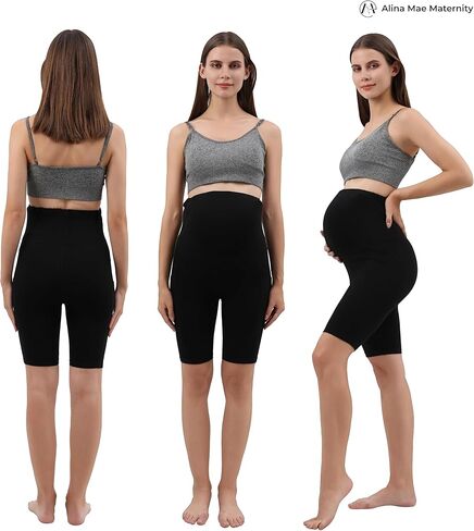 Maternity Pregnant Over-Bump Shorts Pant with Pockets Stretch for Workout Yoga in Saudi Arabia