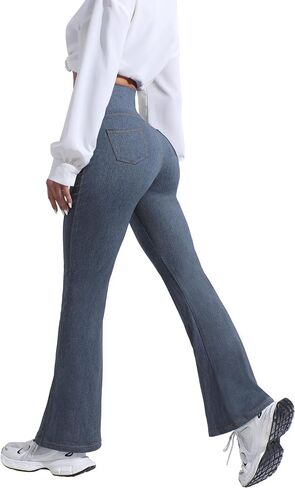 Womens Flare Leggings No Front Seam Bootcut Yoga Pants High Waisted Casual Bell Bottom Pants in Saudi Arabia
