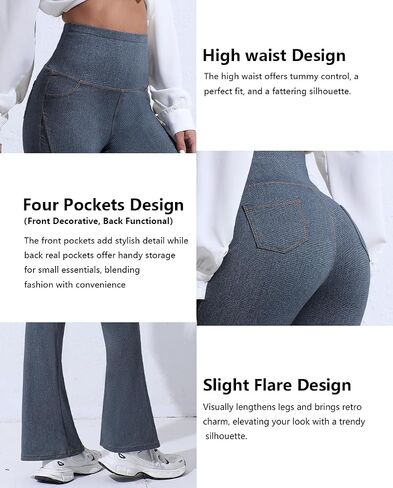 Womens Flare Leggings No Front Seam Bootcut Yoga Pants High Waisted Casual Bell Bottom Pants in Saudi Arabia