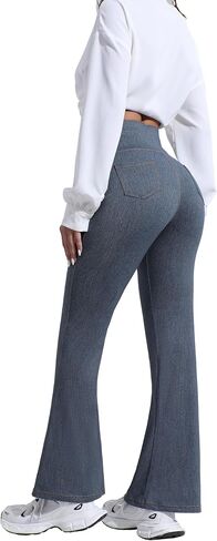 Womens Flare Leggings No Front Seam Bootcut Yoga Pants High Waisted Casual Bell Bottom Pants in Saudi Arabia