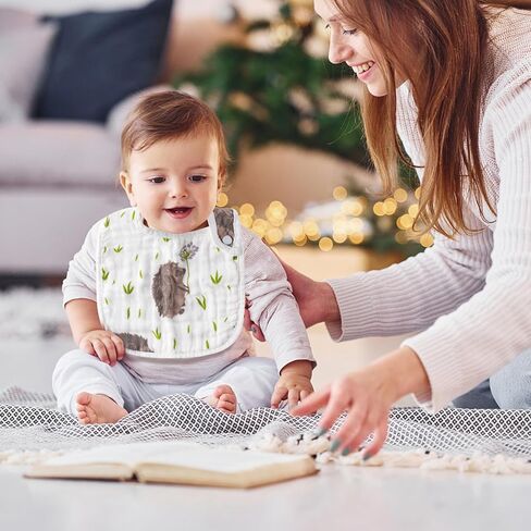 Zainpe 20pcs Snap Muslin Cotton Baby Bibs Soft Usporbent Admable Burp Admons for Newborns Crooming Feeding Leagh in Kuwait