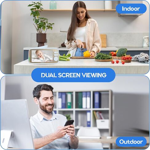 Smart Baby Monitor, 5" HD IPS Screen, 1500ft Long Range, 48 Hours Battery, White Noises & Lullabies, 2K HD Camera, Customizable Safe Zones, Motion Detection, VOX, Free Secure Phone App in Saudi Arabia