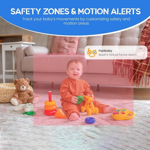 Smart Baby Monitor, 5" HD IPS Screen, 1500ft Long Range, 48 Hours Battery, White Noises & Lullabies, 2K HD Camera, Customizable Safe Zones, Motion Detection, VOX, Free Secure Phone App in Saudi Arabia