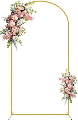 Asee'm 6.6FT Gold Metal Arch Backdrop Stand Wedding Balloon Background | Arched Backdrop Frame for Party Ceremony Birthday Bridal Baby Shower Garden Floral Oval Decoration in Saudi Arabia