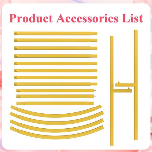 Asee'm 6.6FT Gold Metal Arch Backdrop Stand Wedding Balloon Background | Arched Backdrop Frame for Party Ceremony Birthday Bridal Baby Shower Garden Floral Oval Decoration in Saudi Arabia