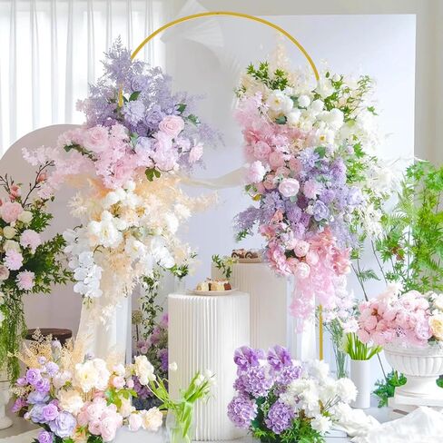 Asee'm 6.6FT Gold Metal Arch Backdrop Stand Wedding Balloon Background | Arched Backdrop Frame for Party Ceremony Birthday Bridal Baby Shower Garden Floral Oval Decoration in Saudi Arabia