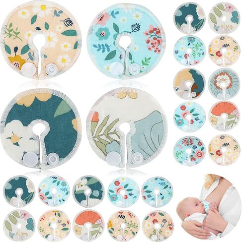 32 Pieces G Tube Button Covers G Tube Pad Holder Cotton Pads for Feeding Support Reusable Feeding Cotton Supplies Soft Covers for Breastfeeding Nursing Care, 4 Designs (Floral) in Saudi Arabia