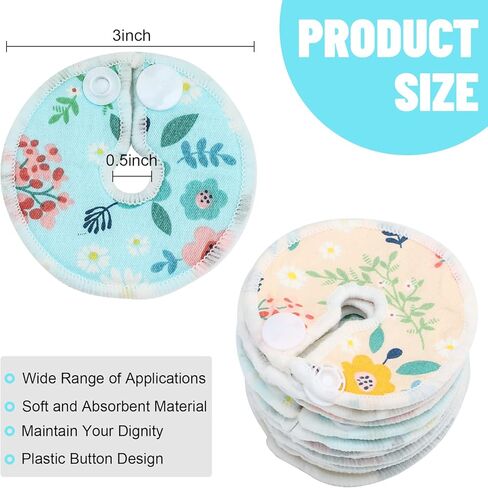 32 Pieces G Tube Button Covers G Tube Pad Holder Cotton Pads for Feeding Support Reusable Feeding Cotton Supplies Soft Covers for Breastfeeding Nursing Care, 4 Designs (Floral) in Saudi Arabia