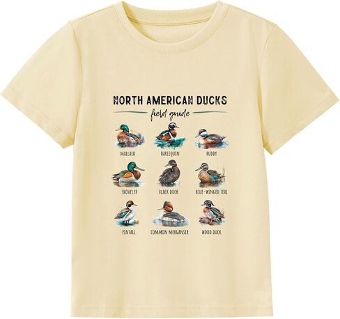 Kids Graphic Tees Cute Mushroom Toddler Shirt Farm Animals Ducks Chickens Natural Boys Girls Clothes Tops 2-7 Years in Saudi Arabia