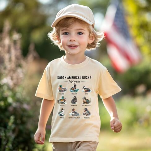 Kids Graphic Tees Cute Mushroom Toddler Shirt Farm Animals Ducks Chickens Natural Boys Girls Clothes Tops 2-7 Years in Saudi Arabia