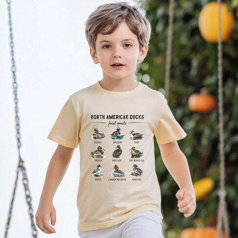 Kids Graphic Tees Cute Mushroom Toddler Shirt Farm Animals Ducks Chickens Natural Boys Girls Clothes Tops 2-7 Years in Saudi Arabia