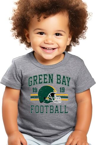 Vintage Green Bay 1919 Football Shirt for Men Women and Kids Distressed Green and Gold Tee in Saudi Arabia