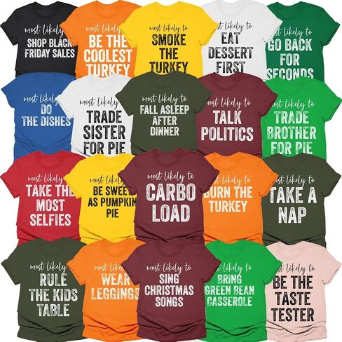 Family Thanksgiving Shirts, Most Likely to Do Thanksgiving T-Shirt, Matching Best Friends, Friendsgiving Group Shirt in Saudi Arabia