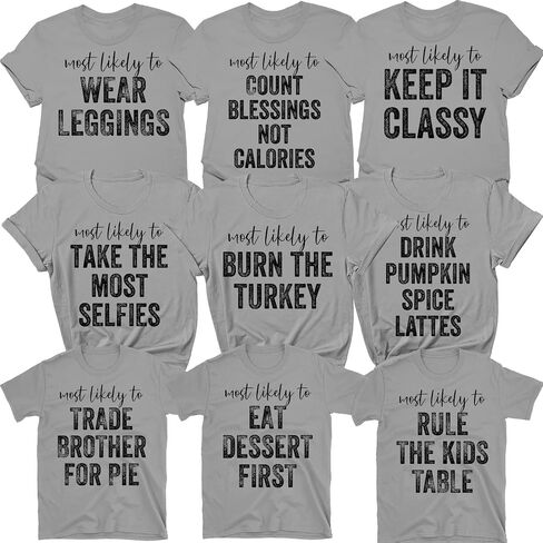 Family Thanksgiving Shirts, Most Likely to Do Thanksgiving T-Shirt, Matching Best Friends, Friendsgiving Group Shirt in Saudi Arabia