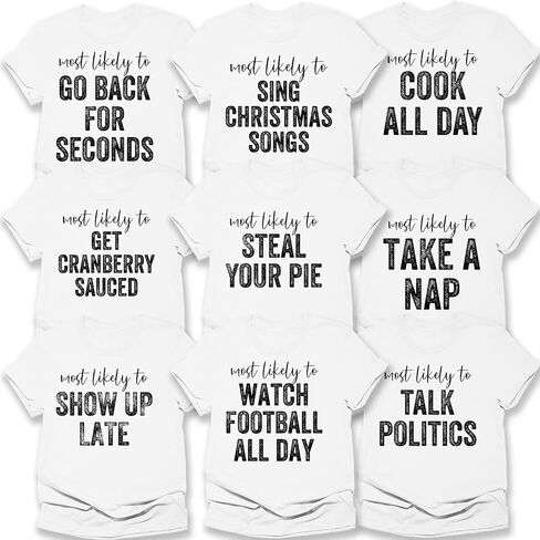 Family Thanksgiving Shirts, Most Likely to Do Thanksgiving T-Shirt, Matching Best Friends, Friendsgiving Group Shirt in Saudi Arabia