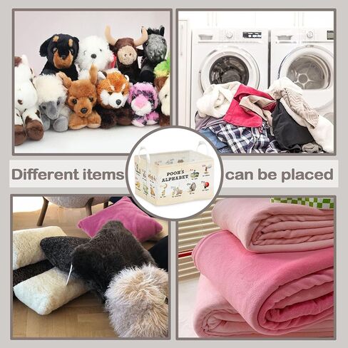 Winnie Nursery Large Hamper Canvas Laundry Basket Foldable With Waterproof Pe Coating, Foldable, for Kids, Boys and Girls, Bathroom and Bedroom Set, Clothes,Toys Bin in Kuwait