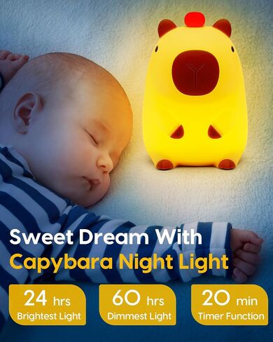 Amaredom DoDo Duck Night Light, Cute Duck Lamp, Silicone Dimmable Nursery Nightlight, Rechargeable LED Bedside Lamp with 20 Minutes Timer & Tap Control Baby Girls Women Bedrooms, Living Room in Kuwait