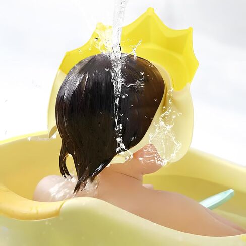 Pandaear 2 Pack Kids Kids Shower Cap Shield ، قبعة حمام السيليكون لحماية العين والأذن ، مقاومة للماء ، قابلة للتعديل ، شكل تاج لطيف in Saudi Arabia