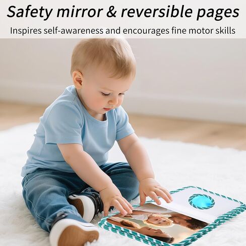 Baby Photo Albums, Soft Cloth My First Year Photo Book for Newborns Toddlers Kids Holds 4x6" Pictures Dinosaur Style Family Memory Book with Mirror & Hook in Saudi Arabia