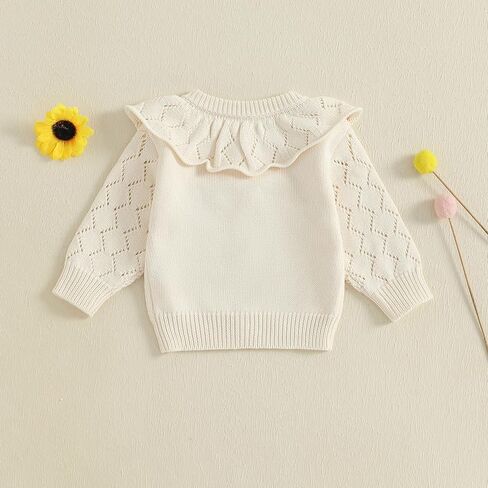 Toddler Baby Girl Lightweight Crewneck Cardigan Jacket Long Sleeve Open Front Sweater Casual Spring Fall Knitwear in Kuwait