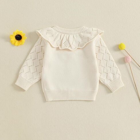 Toddler Baby Girl Lightweight Crewneck Cardigan Jacket Long Sleeve Open Front Sweater Casual Spring Fall Knitwear in Kuwait