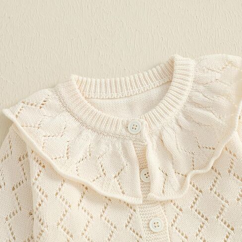 Toddler Baby Girl Lightweight Crewneck Cardigan Jacket Long Sleeve Open Front Sweater Casual Spring Fall Knitwear in Kuwait
