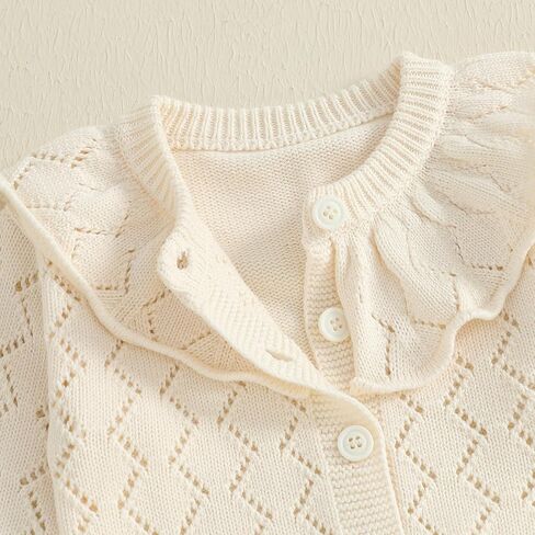 Toddler Baby Girl Lightweight Crewneck Cardigan Jacket Long Sleeve Open Front Sweater Casual Spring Fall Knitwear in Kuwait