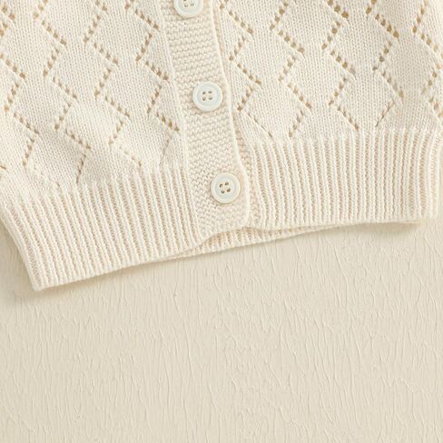 Toddler Baby Girl Lightweight Crewneck Cardigan Jacket Long Sleeve Open Front Sweater Casual Spring Fall Knitwear in Kuwait
