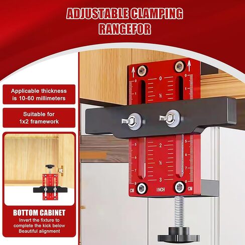 Cabinet Door Mounting Jig, Cabinet Door Installation Jig, Adjustable Cabinet Door Installation Positioner, Cabinet Installation Tools for Installing Frameless or Face Frame in Saudi Arabia