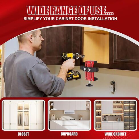 Cabinet Door Mounting Jig, Cabinet Door Installation Jig, Adjustable Cabinet Door Installation Positioner, Cabinet Installation Tools for Installing Frameless or Face Frame in Saudi Arabia